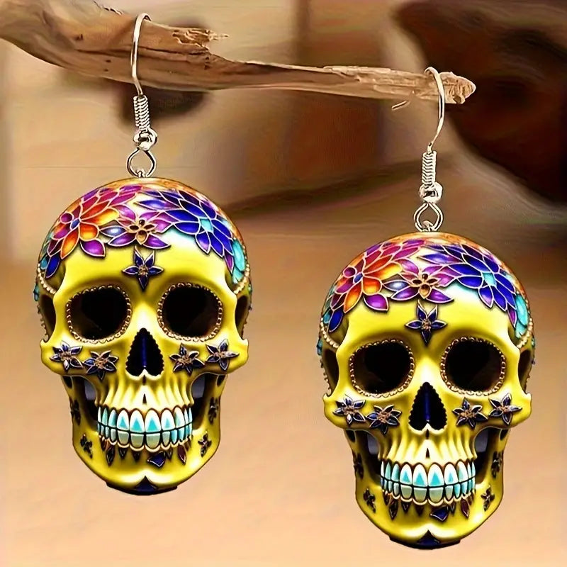 Halloween Acrylic Skull Drop & Dangle Earrings