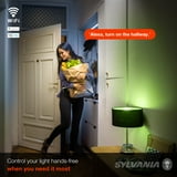 SYLVANIA Wifi Smart Light Bulb, LED 60W Equivalent, Full Color Dimmable A19