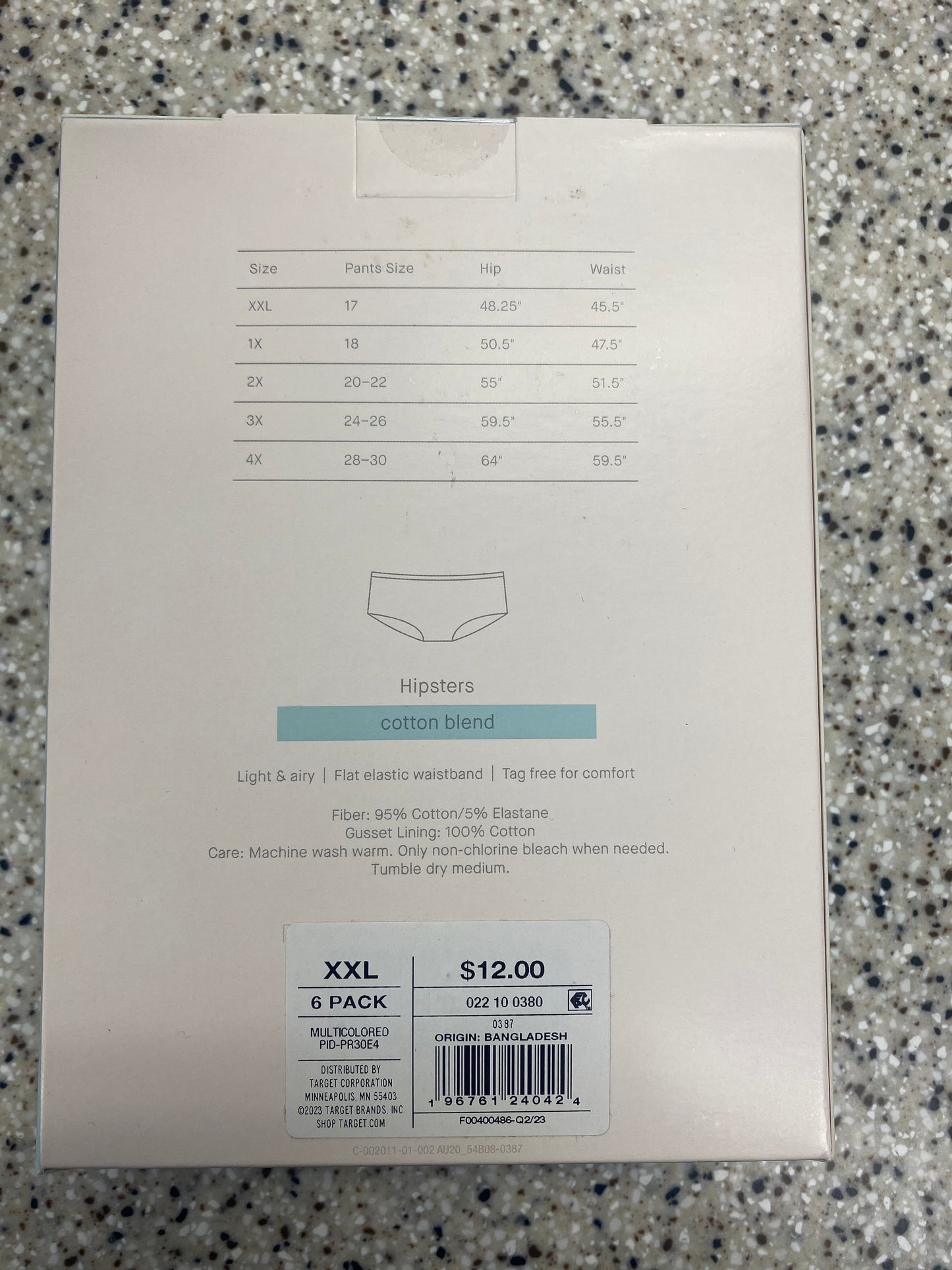 Women's 6pk Hipster Underwear - Auden™ Solid Mix XXL