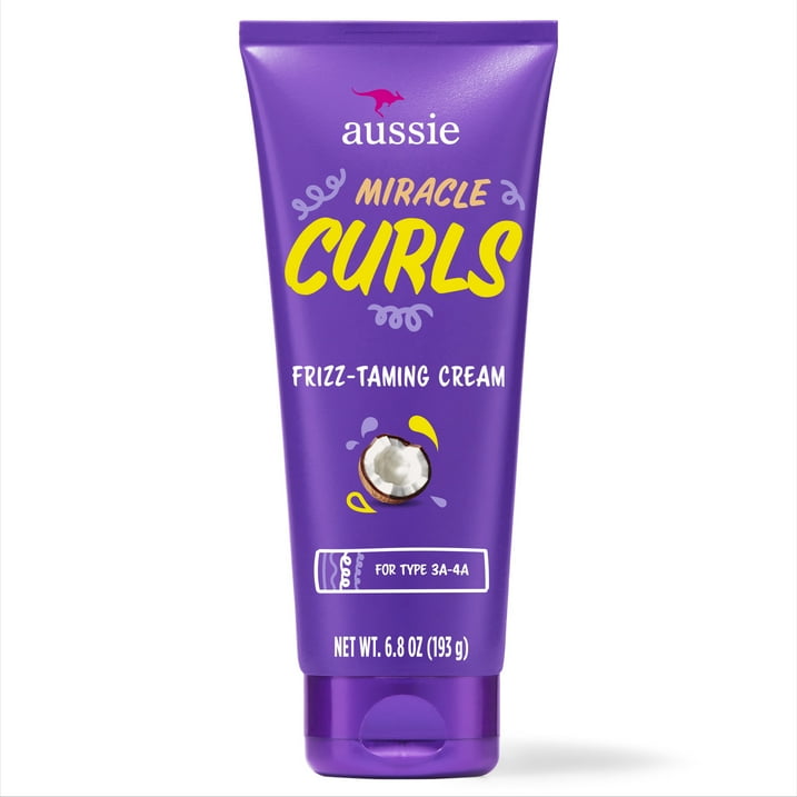 Aussie Miracle Curls Frizz Taming Curl Cream, for Curly Hair 6.8 fl oz