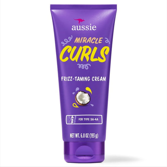 Aussie Miracle Curls Frizz Taming Curl Cream, for Curly Hair 6.8 fl oz