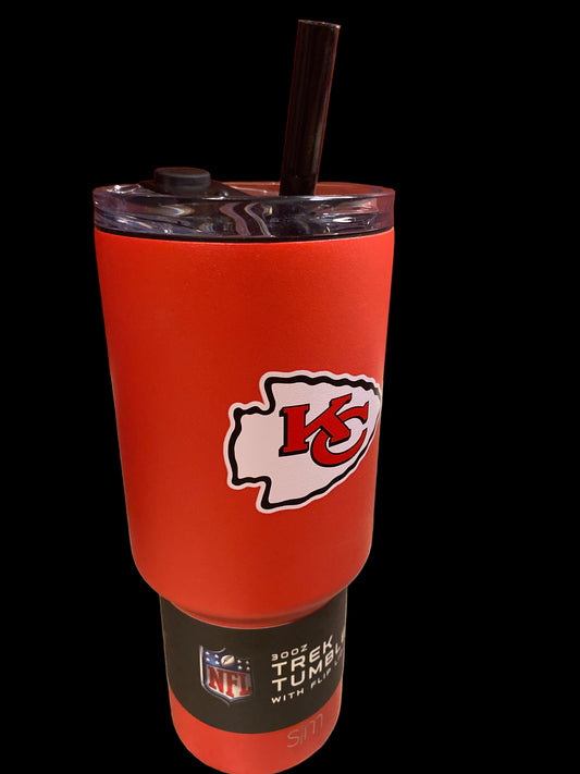 SIMPLE MODERN KANSAS CITY CHIEFS 30oz TREX TUMBLER with FLIP LID and STRAW