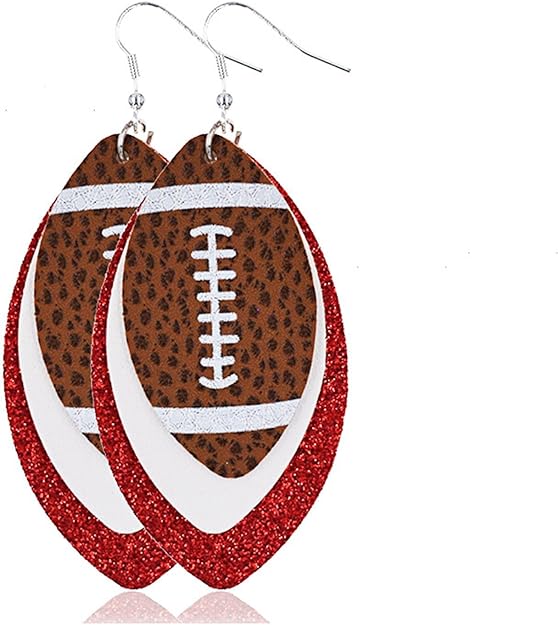 Multi-Layer Football Earrings