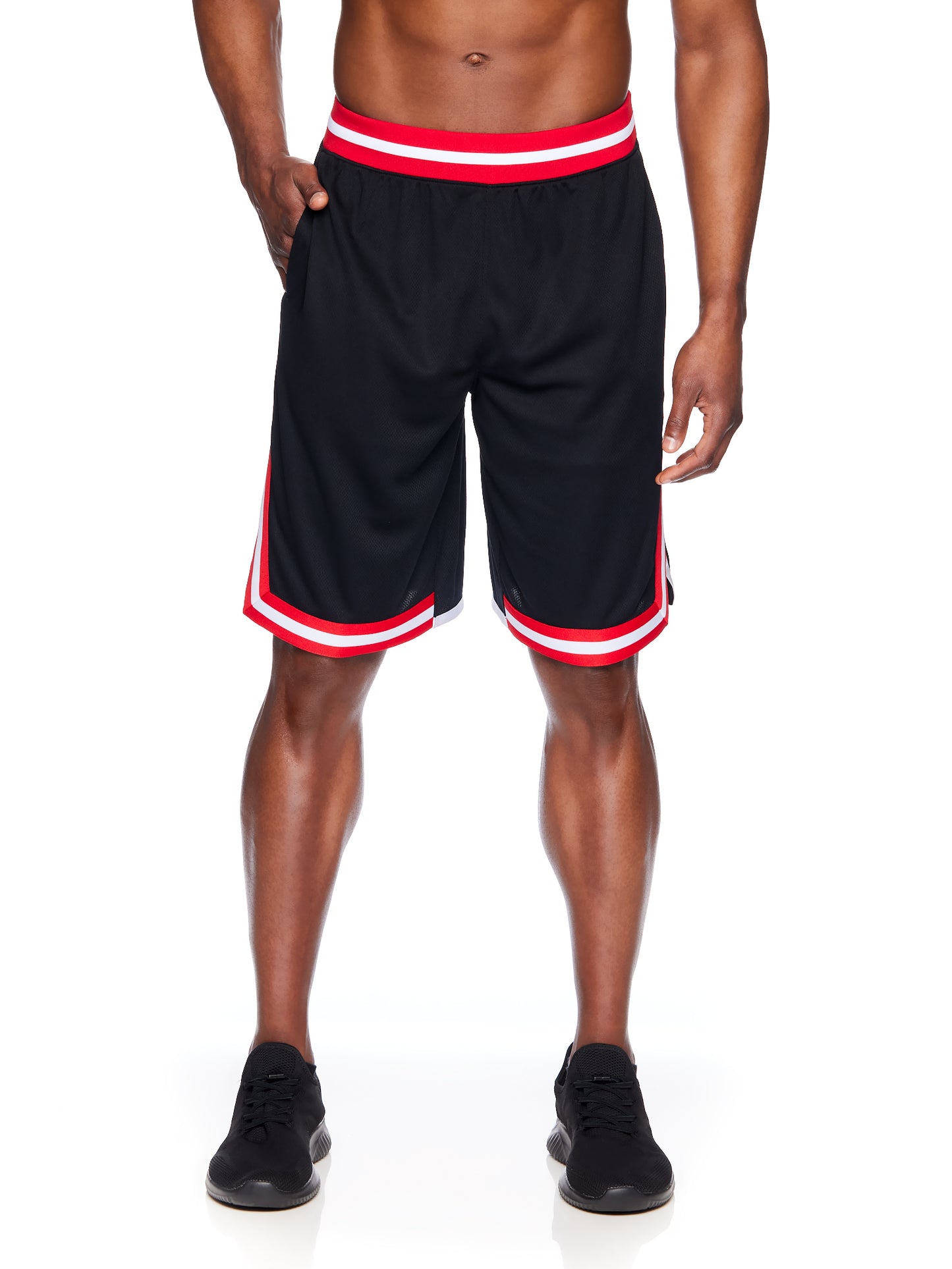 And1 Men's and Big Men's Sideline Shorts, up to Size 5XL (Black)