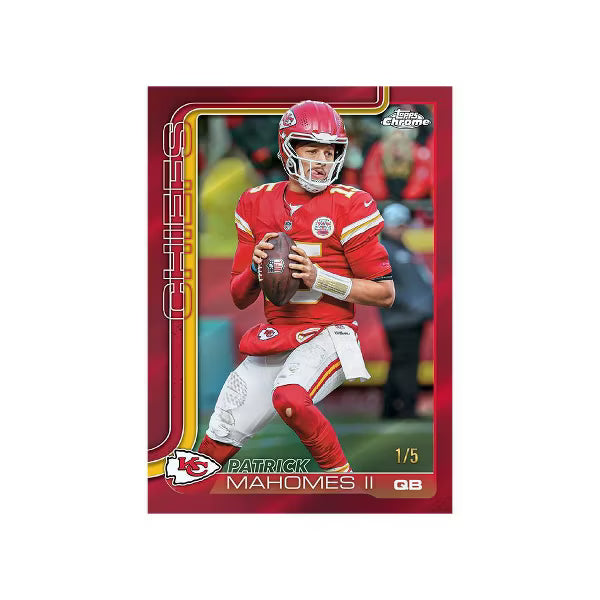 2025 Topps NFL Chrome Football Trading Card Hanger Box