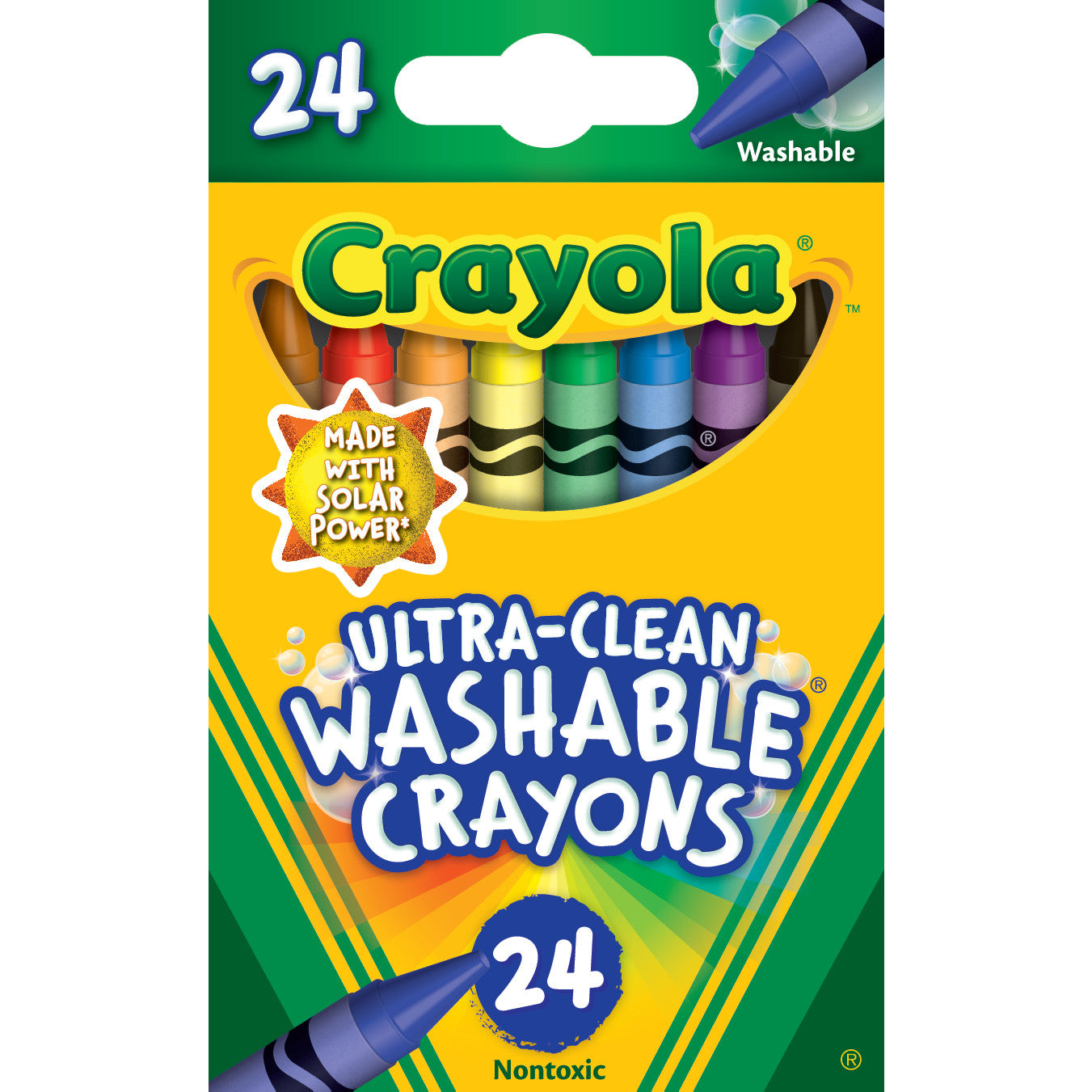 Crayola Ultra-Clean Washable Crayons, 24 Ct, Back to School Supplies for Kids, Art Supplies