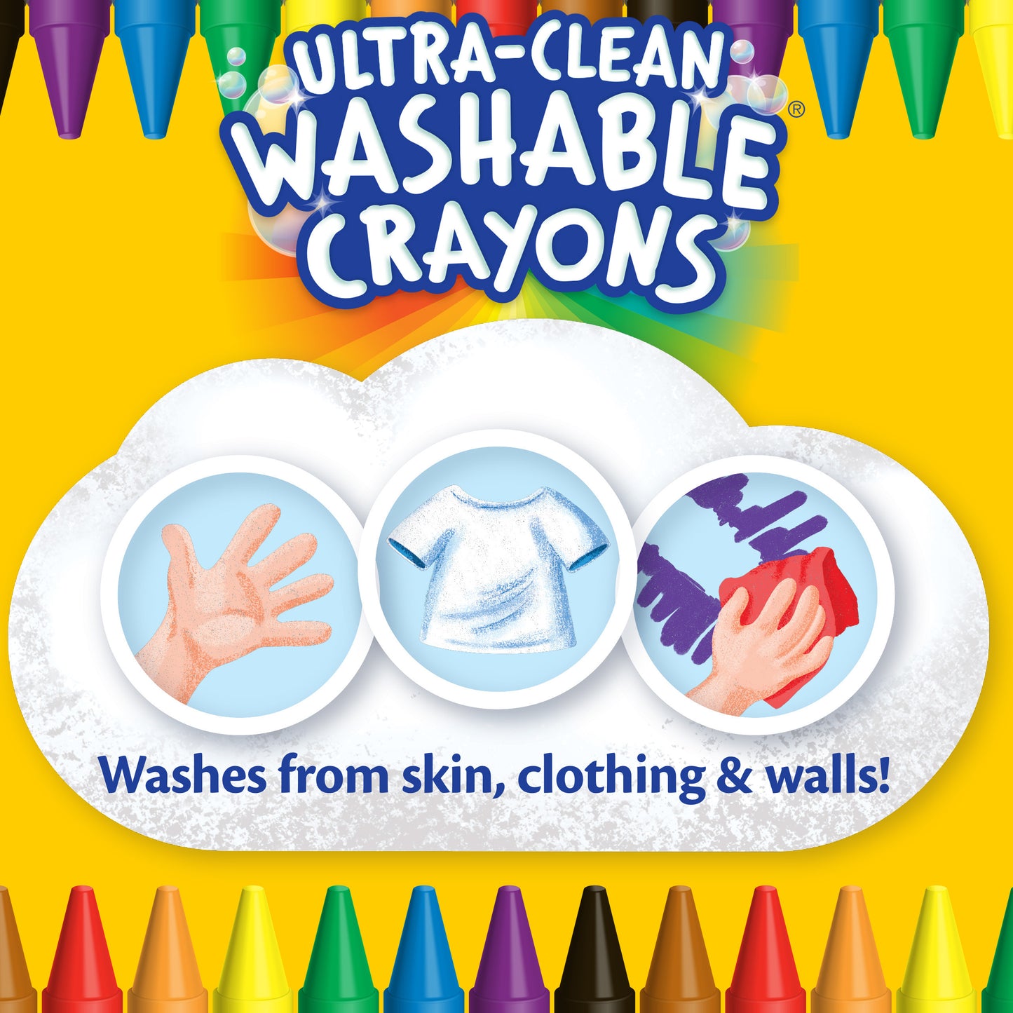 Crayola Ultra-Clean Washable Crayons, 24 Ct, Back to School Supplies for Kids, Art Supplies