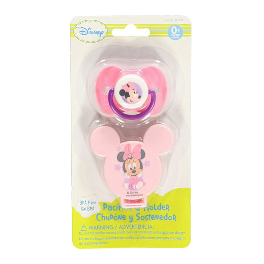 Disney "Starry Minnie" Pacifier & Clip Set - pink, one size