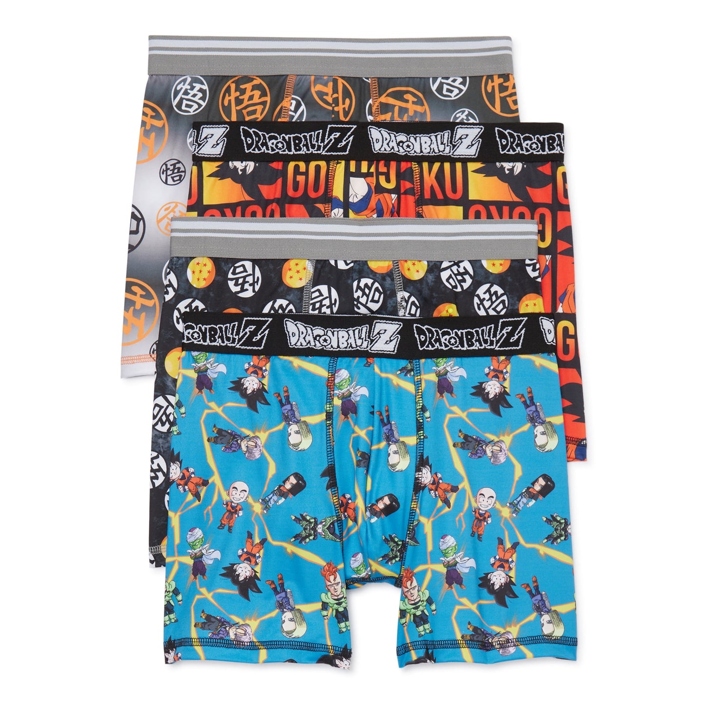 Dragon Ball Z Boys Allover Print Boxer Briefs, 4-Pack, Size S