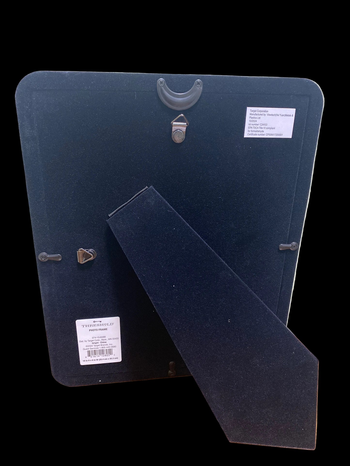 8" X 10" Polished Chrome Rounded Metal Table Frame Silver - Threshold™: Modern Easel Stand, Rectangle Shape