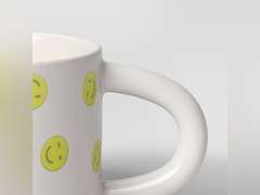 16oz Stoneware Smiley Face Mug - Room Essentials™: Coffee Cup, Microwave & Dishwasher Safe, Dorm Room Essential