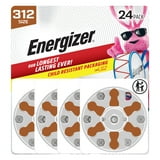Energizer Hearing Aid Batteries, Size 312, 24 Pack