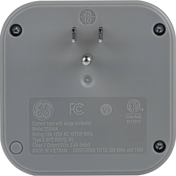 GE 3 Outlet Surge Tap with 1 USB-A and 1 USB-C 980 Joules White