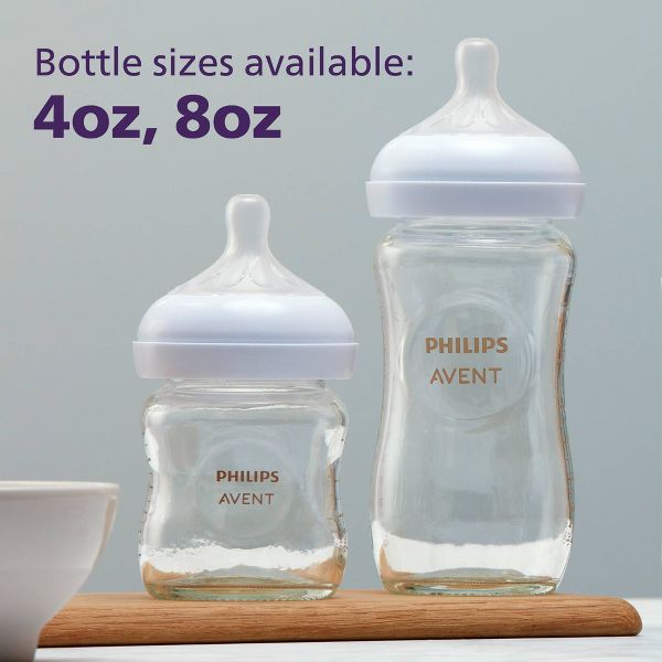 Philips Avent 3pk Glass Natural Baby Bottle with Natural Response Nipple - Clear - 8oz