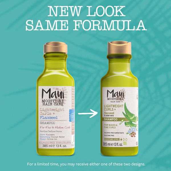 Maui Moisture Lightweight Curls + Flaxseed Shampoo, Paraben Free, Silicone Free - 13 fl oz