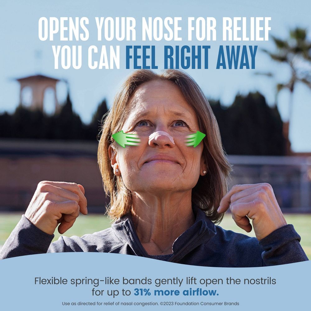 Breathe Right Extra Tan Drug-Free Nasal Strips for Congestion Relief