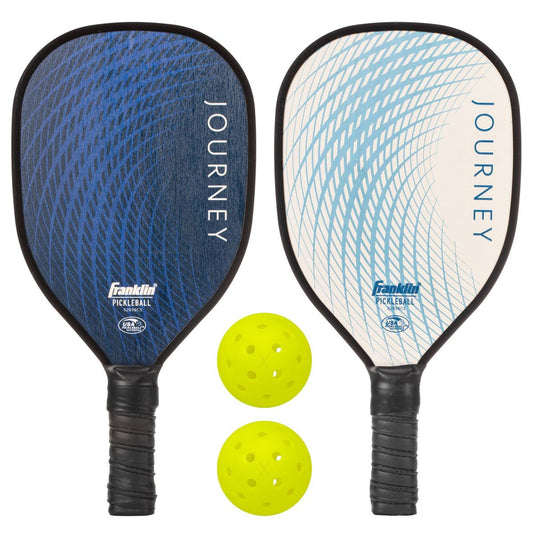 Franklin Sports 2 Player Journey Paddle Ball Set in Mesh Bag - Color: White / Navy