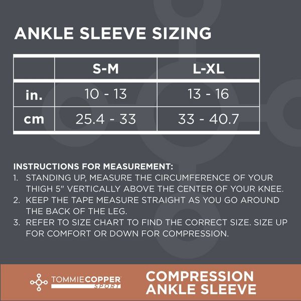 Tommie Copper Compression Ankle Support Sleeve - Size: S/M