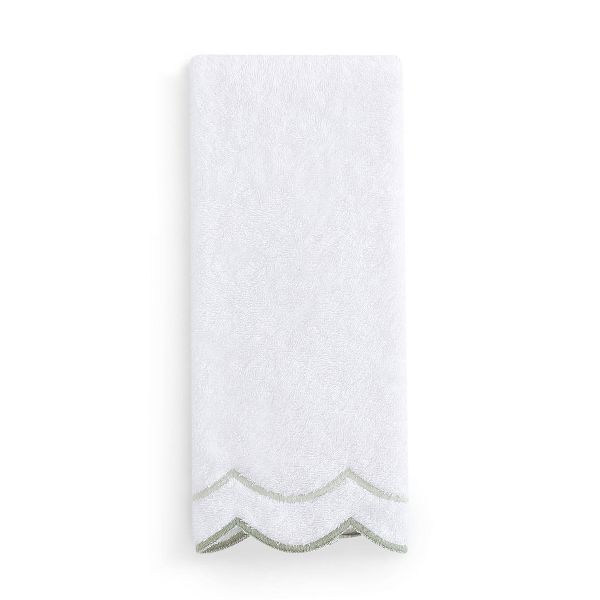Peri Home 2pk Hand Towel Set - Color White/Green Scallop