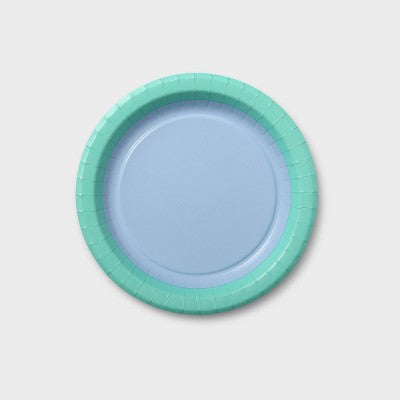 8ct Blue and Green Dinner Paper Plates