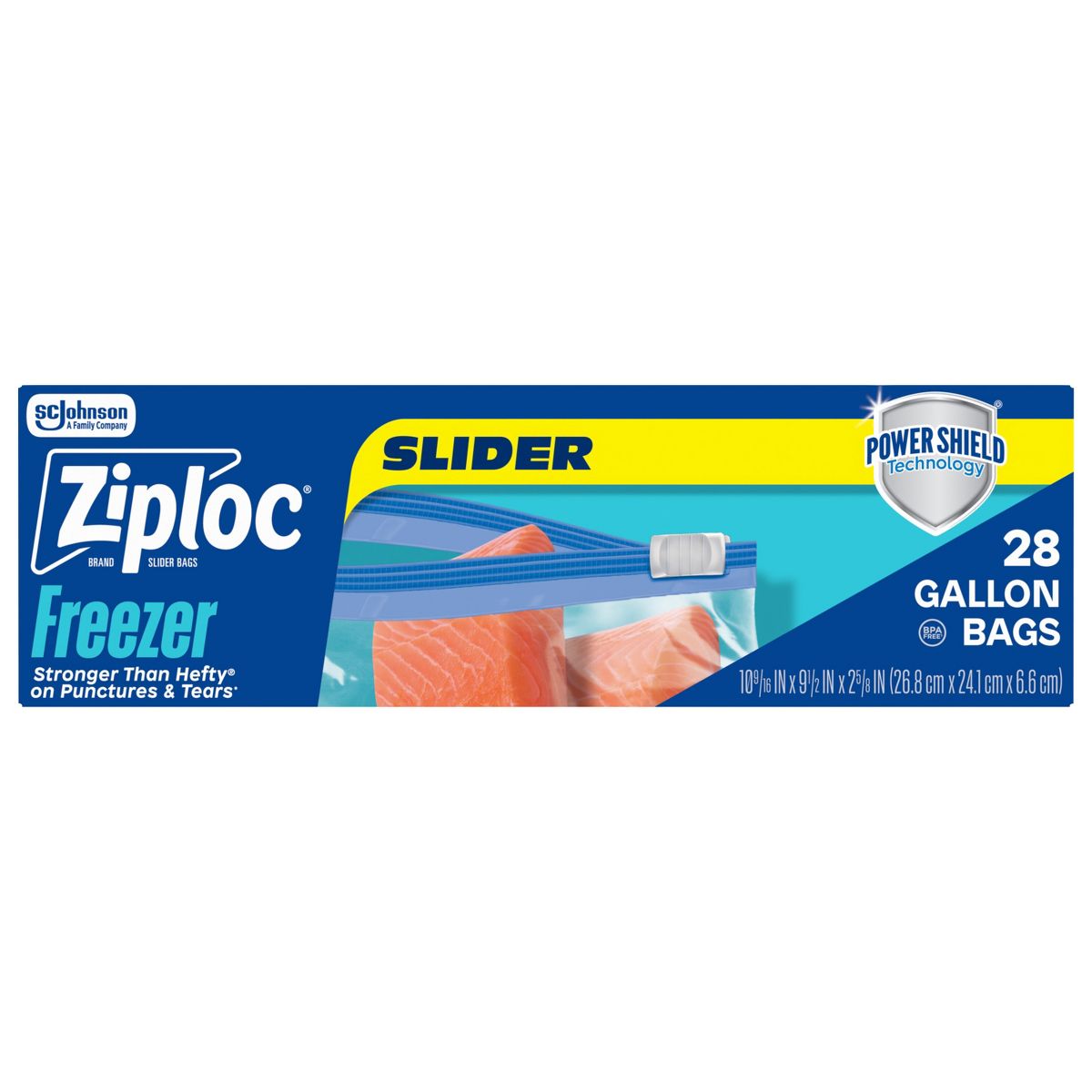 Ziploc Slider Freezer Gallon Bags with Power Shield Technology - 28ct