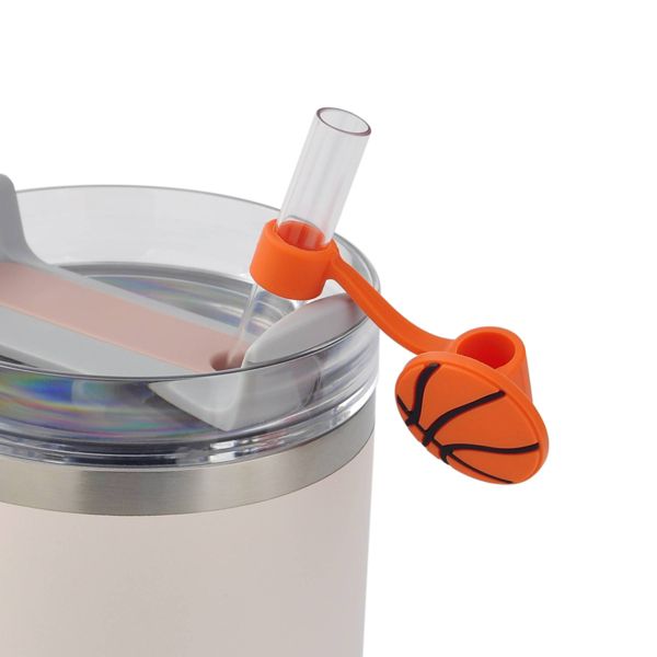 Novelty Straw Cover Basketball Orange - Bullseye's Playground™