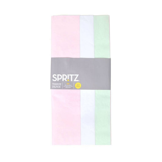 20ct Tissue Paper Pink/White/Light Green - Spritz™: Gift Filler, Solid Pattern, 20-Pack, 16.5" x 24" Paper for All Occasions