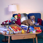 BARK Barkbuster Movie Night Buttered Chompcorn Dog Food Shaped Plush Toy - XS-M (0-50 lb.)