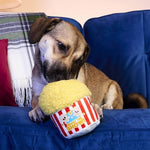 BARK Barkbuster Movie Night Buttered Chompcorn Dog Food Shaped Plush Toy - XS-M (0-50 lb.)