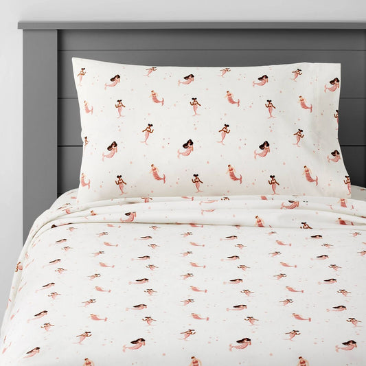 Mermaid Cotton Kids' Sheet Set - Pillowfort™ Size Twin