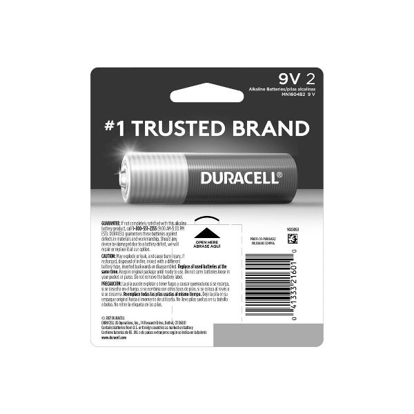 Duracell Coppertop 9V Batteries - Alkaline Battery
