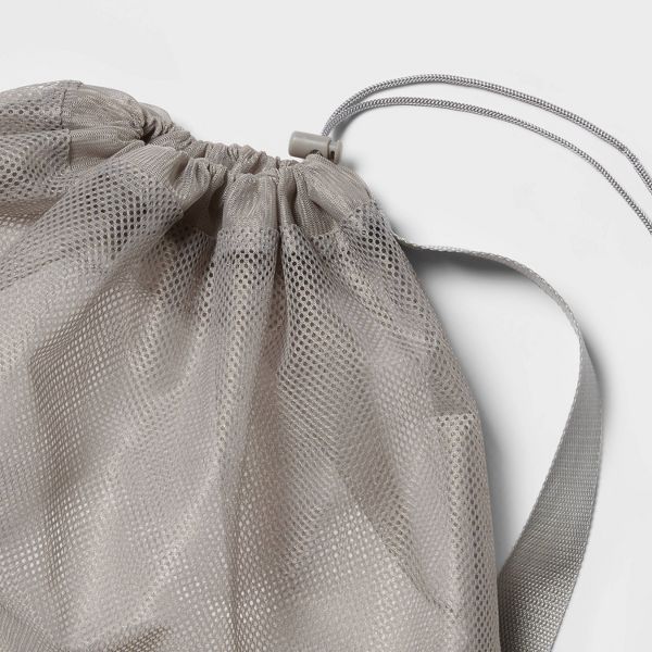 Mesh Laundry Bag Gray - Brightroom™: Polyester Dirty Clothes Travel Bag, Lingerie & Sorting, 36"x24"