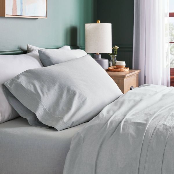 250 Thread Count Organic Percale Sheet Set - Queen - Gray - Threshold™