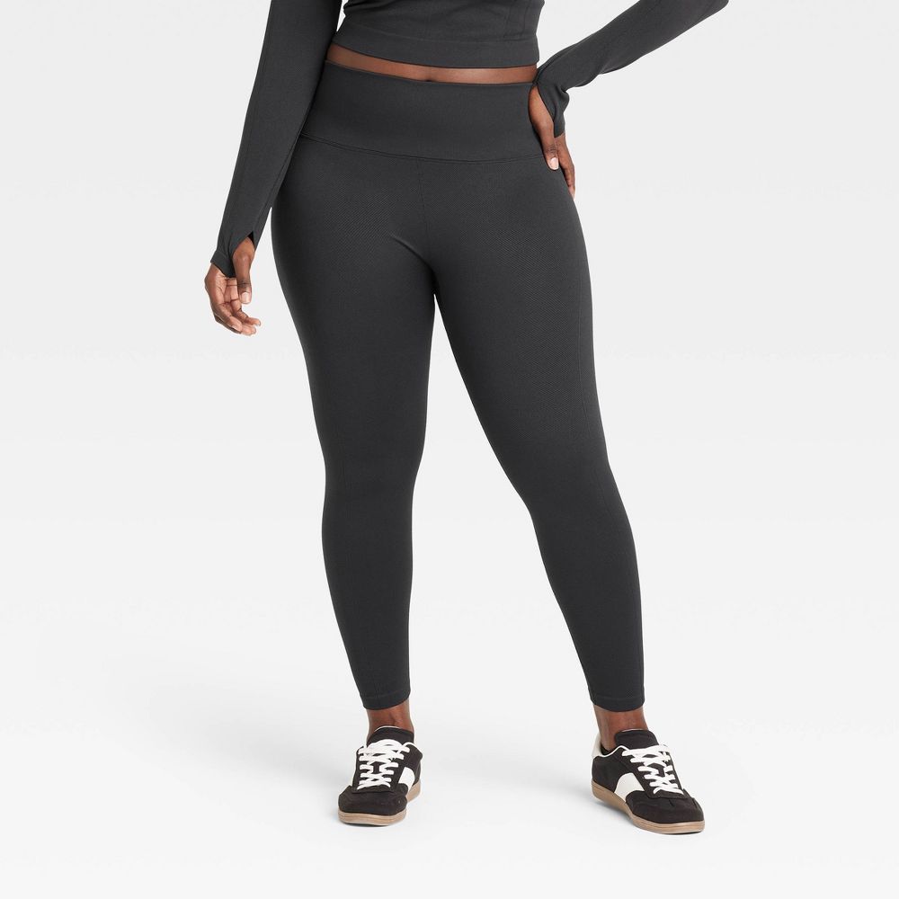 Women's Seamless High-Rise 7/8 Leggings - All in Motion™ Black M