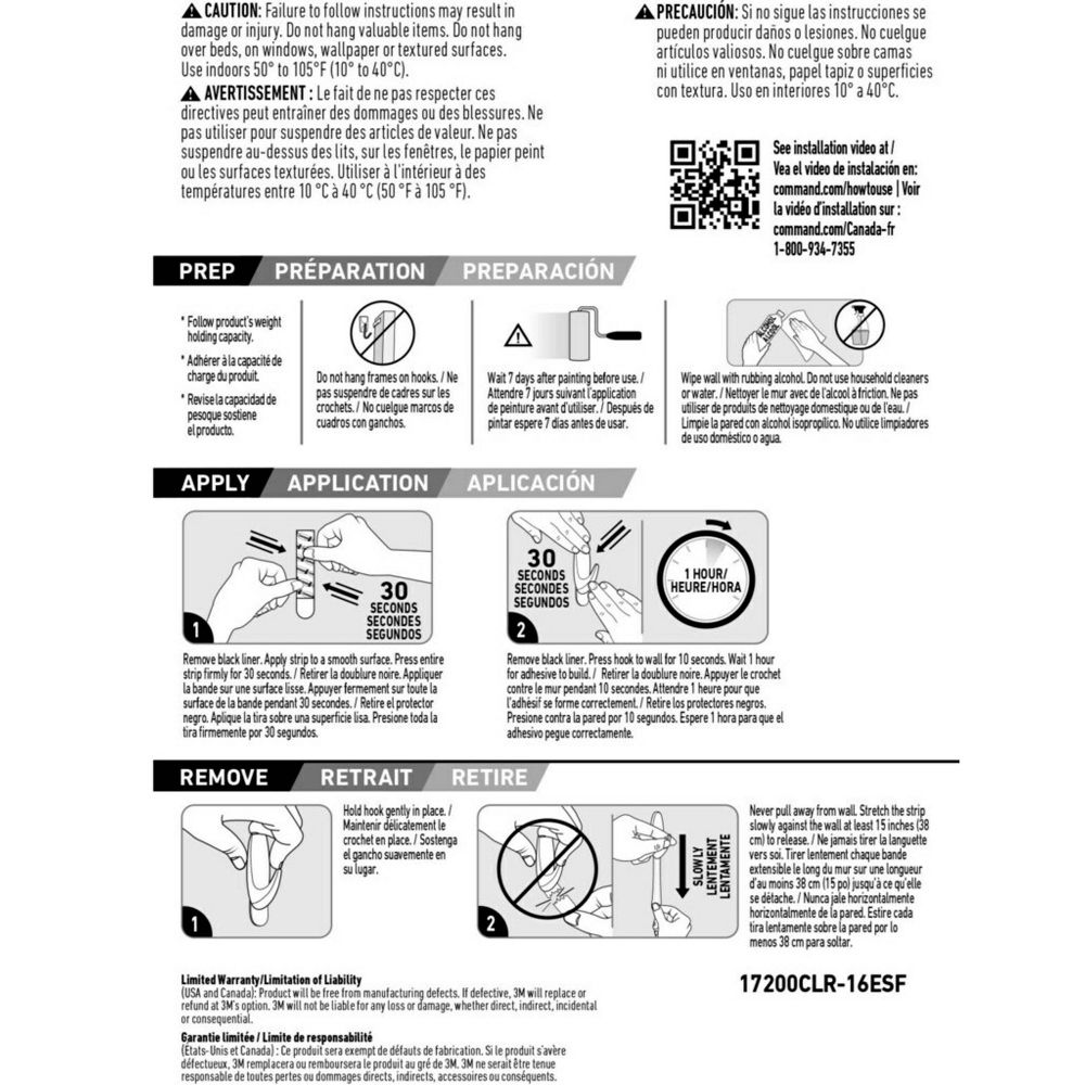 Command Refill Strips Tape: 3M Command Hook Refills, Adhesive Hooks, White, 16 Pack, 4 lb Capacity