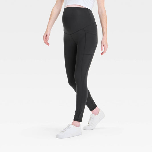 Over Belly High-Rise Performance Pocket Active Maternity Leggings - Black M - Isabel Maternity by Ingrid & Isabel™