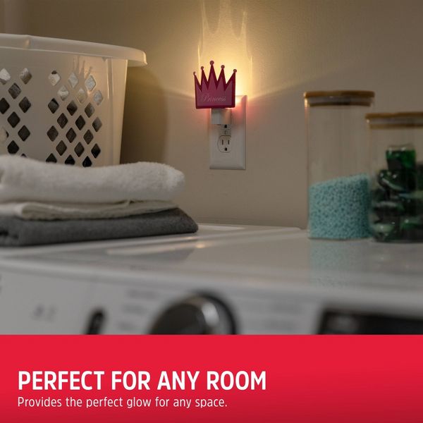 Energizer Princess Crown Light Sensing Night Light: LED Plug-In for Kids', Pink, Electric, All Ages