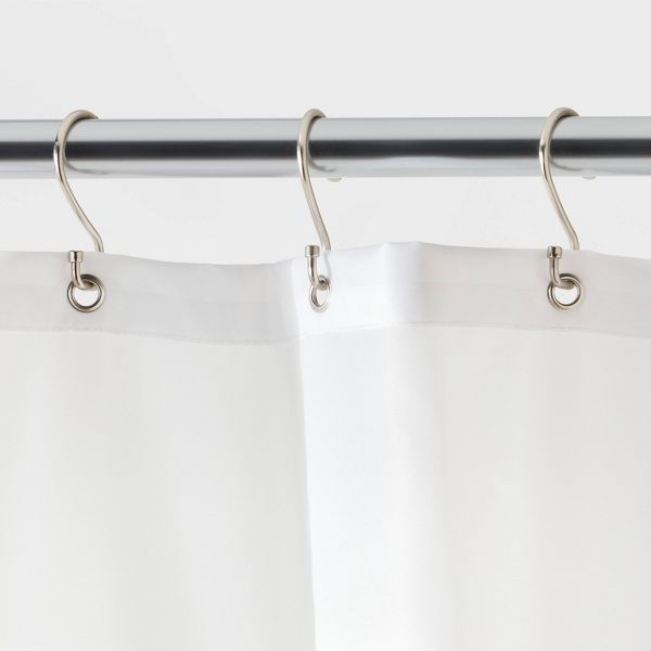 71"x71" RPET Fabric Mid Weight Shower Liner - Color: White - Threshold™