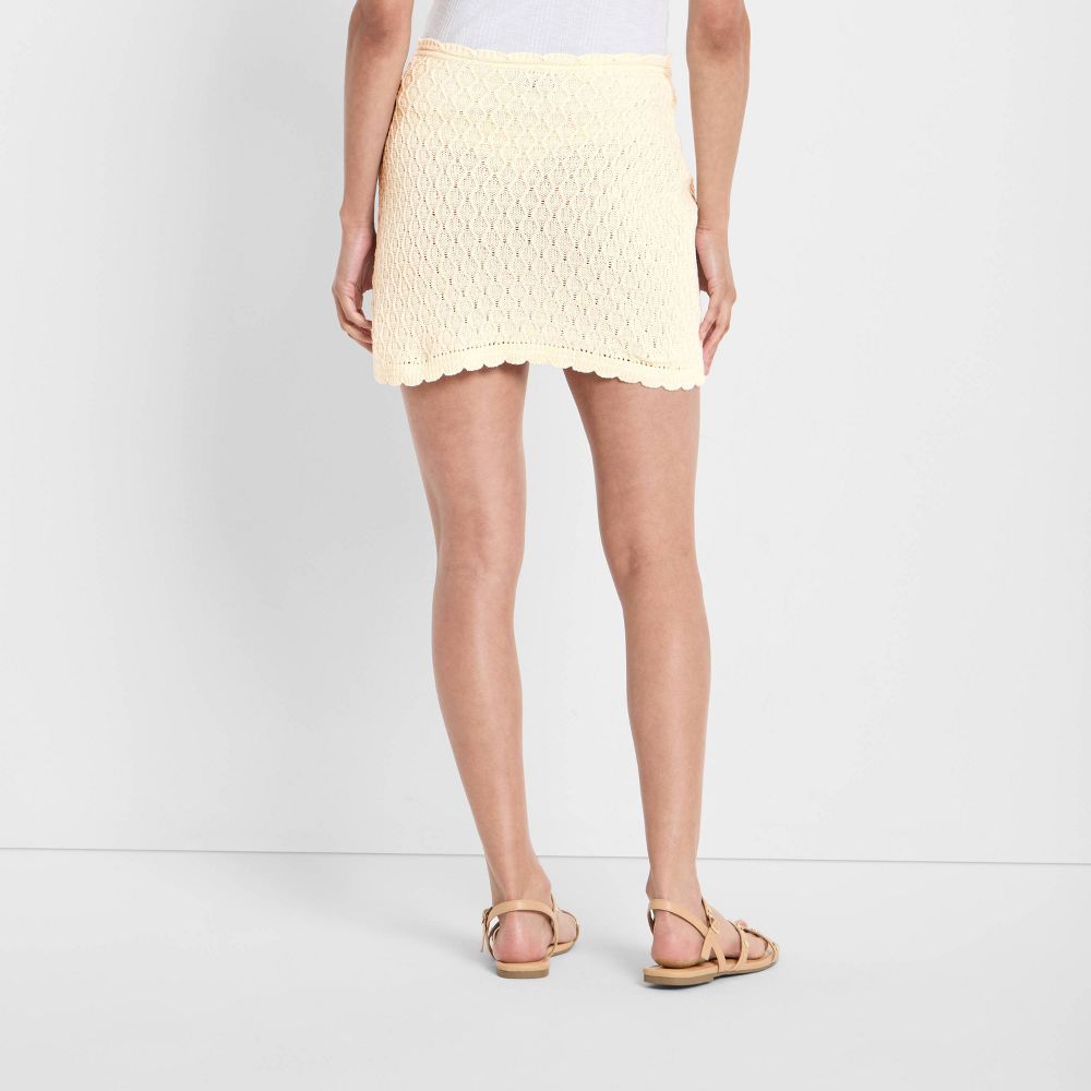 Women's High-Rise Sweater Wrap Mini Skirt - Future Collective Cream M