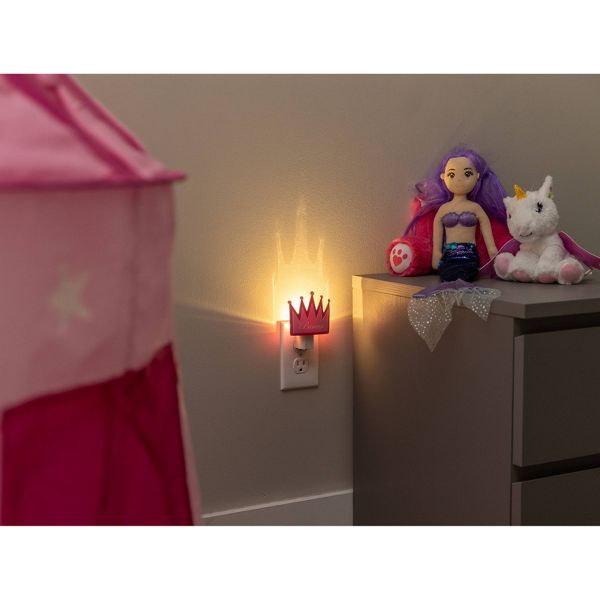 Energizer Princess Crown Light Sensing Night Light: LED Plug-In for Kids', Pink, Electric, All Ages