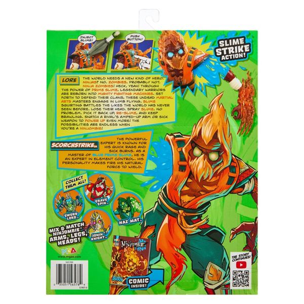 Ninjombie Action Figure - Scorchstrike, Ninja Zombie with Slime