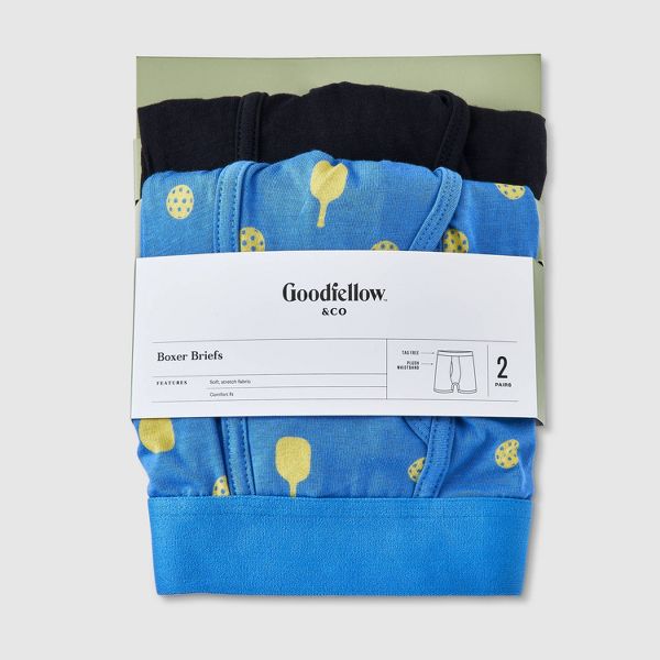Men's Pickleball Print Boxer Briefs 2pk - Blue M - Goodfellow & Co™