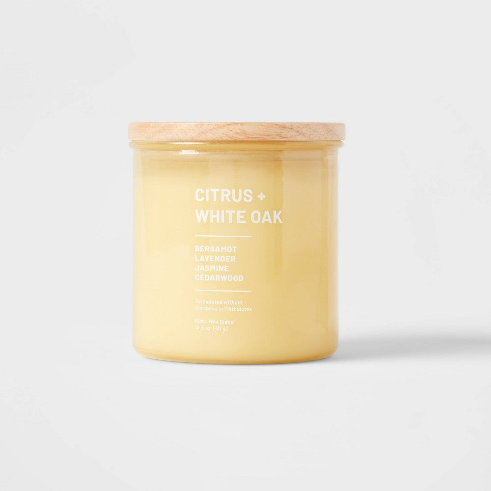 14.5oz Wellness Jar Citrus and White Oak Candle Yellow - Threshold™