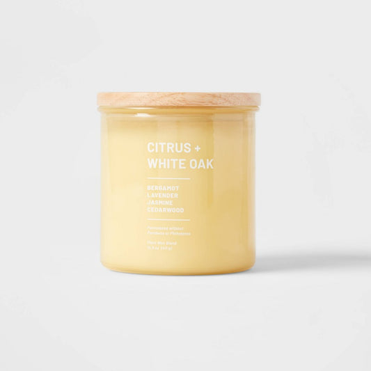 14.5oz Wellness Jar Citrus and White Oak Candle Yellow - Threshold™