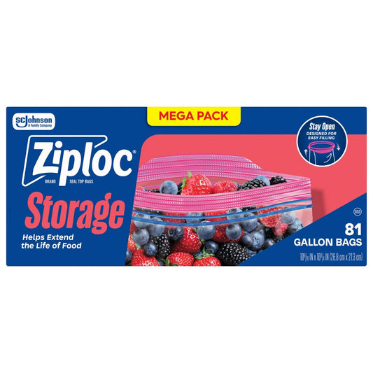 Ziploc Storage Gallon Bags 81 Count