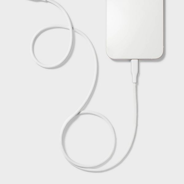 3' Lightning to USB-C Silicone Cable - White - heyday™