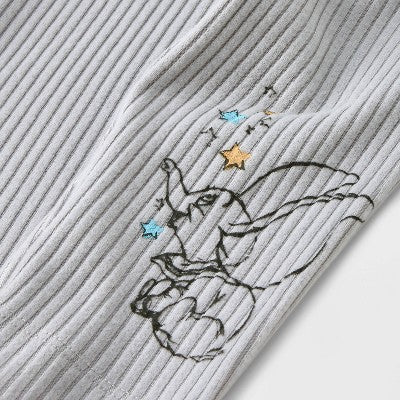 Baby Disney Dumbo Fleece Ribbed Top and Pants Set - Gray, 3-6M