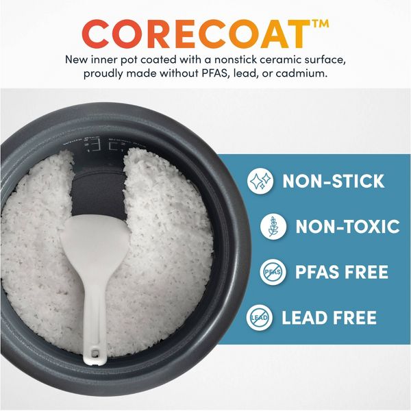 Aroma 6 Cup Rice Cooker with Outer Steam Tray Black: 2 Quart, One-Touch, Nonstick, Includes Accessories