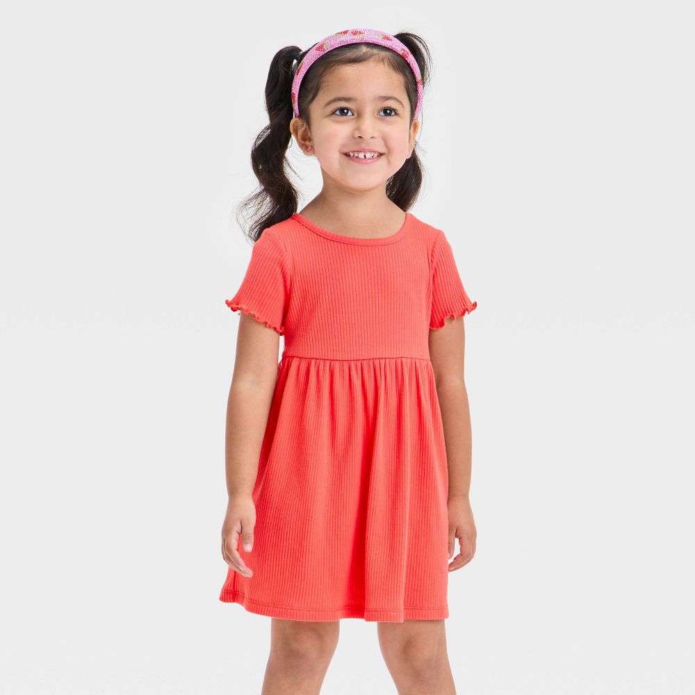 Toddler Girls' Short Sleeve Solid Ribbed Dress - Cat & Jack™