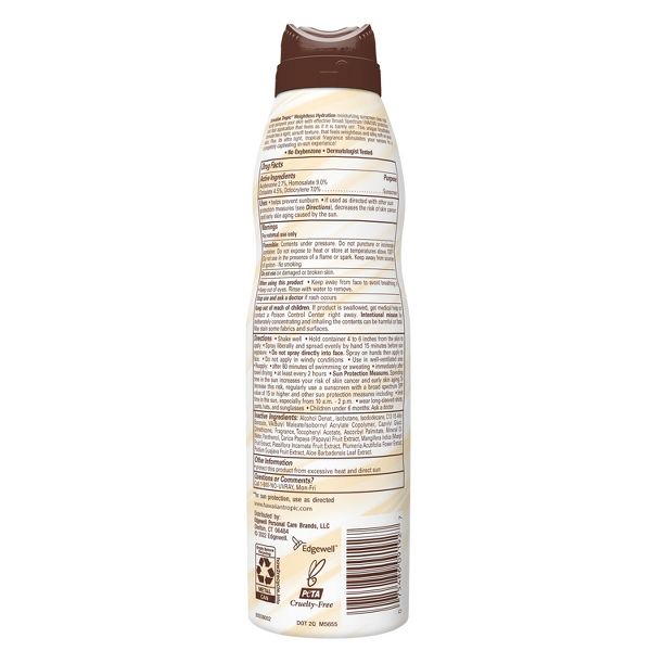 Hawaiian Tropic Silk Hydration Weightless Sunscreen C-Spray - SPF 50 - 6oz